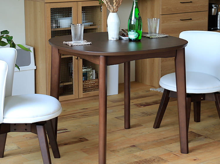 円形ダイニングテーブル CIEL（シエル）ブラウンタイプ 直径80cm