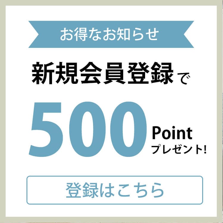 新規会員登録で500ポイントプレゼント