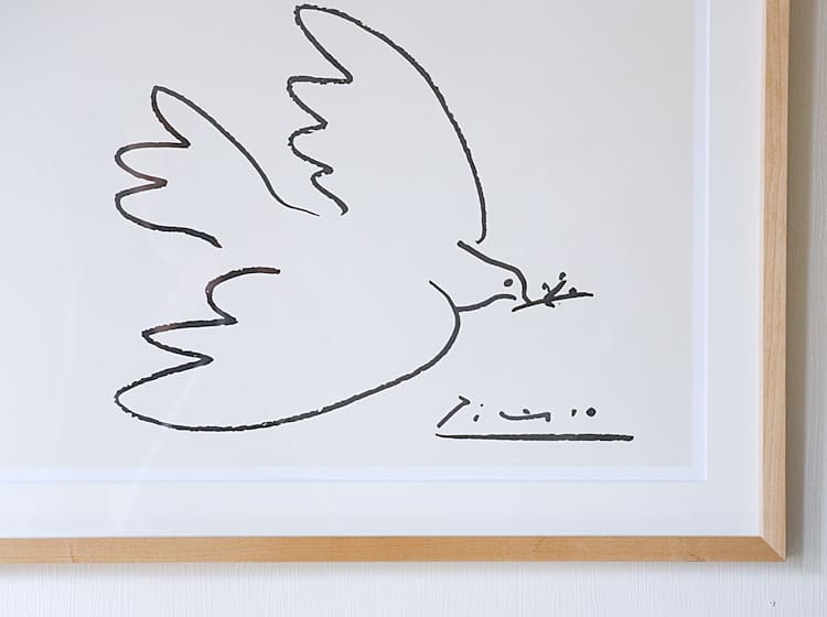 パブロ ピカソ Dove of Peace ナチュラルフレーム ハト 鳩 宅配