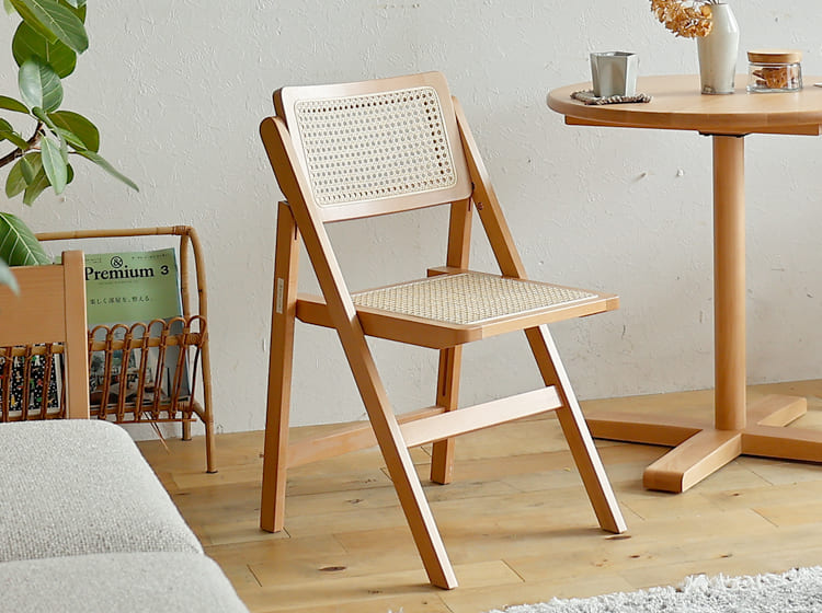 折りたたみ式ラタンチェア AMU（アム）｜北欧・ヴィンテージインテリア